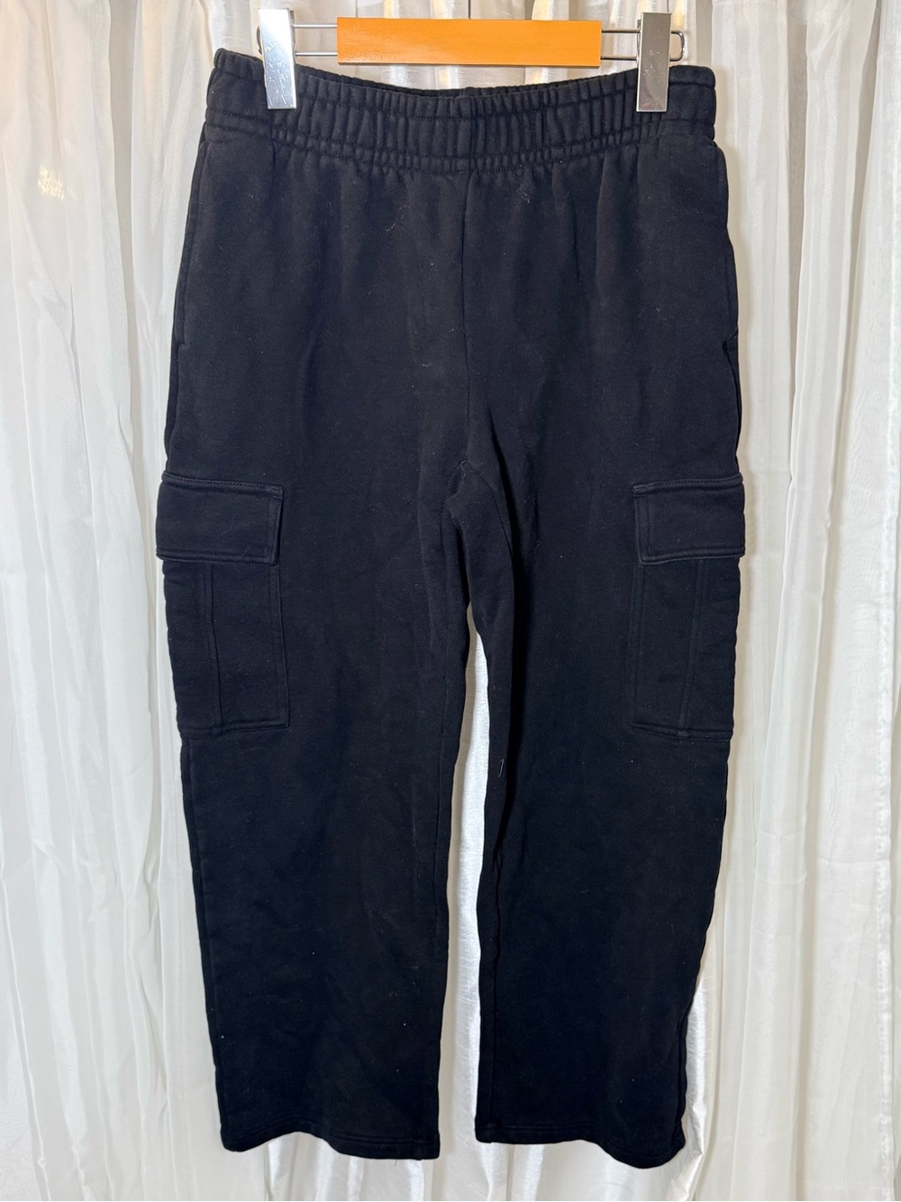 TNA Men's Black Cargo Sweatpants with Elastic Waist